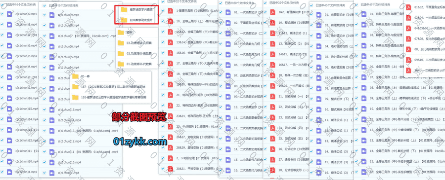 217G崔梦迪初中数学兴趣班+功底提升班视频课程文档讲义百度网盘资源合集，包含初中数学代数篇/函数篇/几何篇……等内容_赚钱插图1