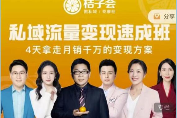 桔子会私域流量变现速成班