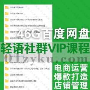 46G轻语社群VIP年会员网赚课程百度网盘资源合集，包含拼多多电商运营/爆款商品打造/店铺管理实操……等内容_赚钱插图