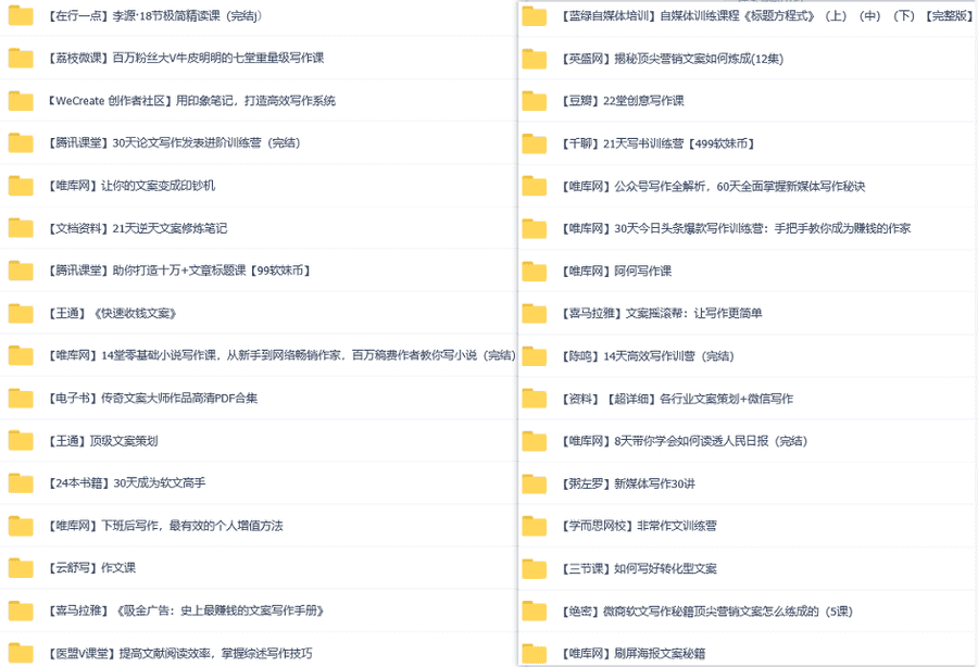 【200G网盘】写作技能提升，20+平台，96门课珍藏合集！_赚钱插图3