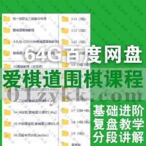 64G爱棋道围棋教学基础进阶MP4视频课程+培训文档试题PDF电子版百度网盘资源合集，包含袁嘉华/文杰/王盛强/张一鸣…等名师分段授课_赚钱插图