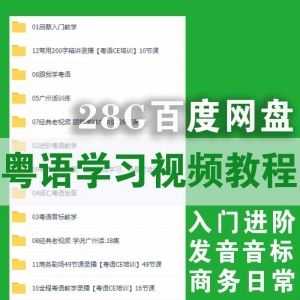 28G粤语广东话速成学习视频教程百度网盘资源合集，包含入门进阶/发音音标/商务培训/日常口语……等内容_赚钱插图