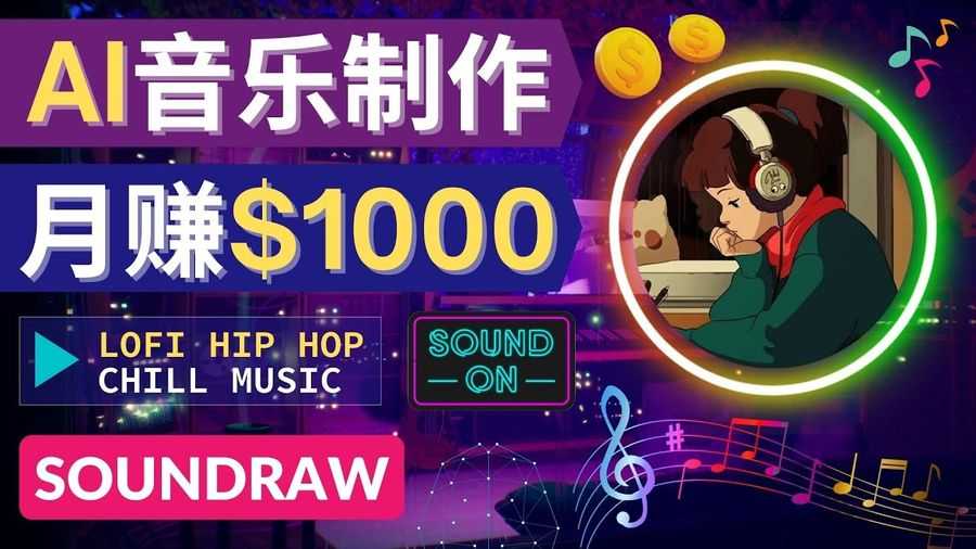 【第4435期】无需任何音乐基础： 使用AI软件制作Lofi Hip Hop Chill Music 月赚1000美元