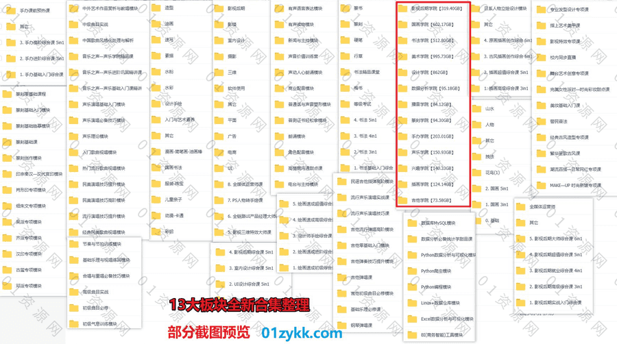 2023年全新整理大鹏教育系列视频课4240G百度网盘资源合集，包含吉他/播音/声乐/手办/数据分析/设计/美术/影视后期/国画/篆刻……13大学院_赚钱插图1