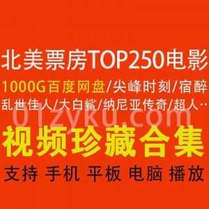 1000G百度网盘│北美票房TOP250电影超清资源合集，带中英字幕_赚钱插图