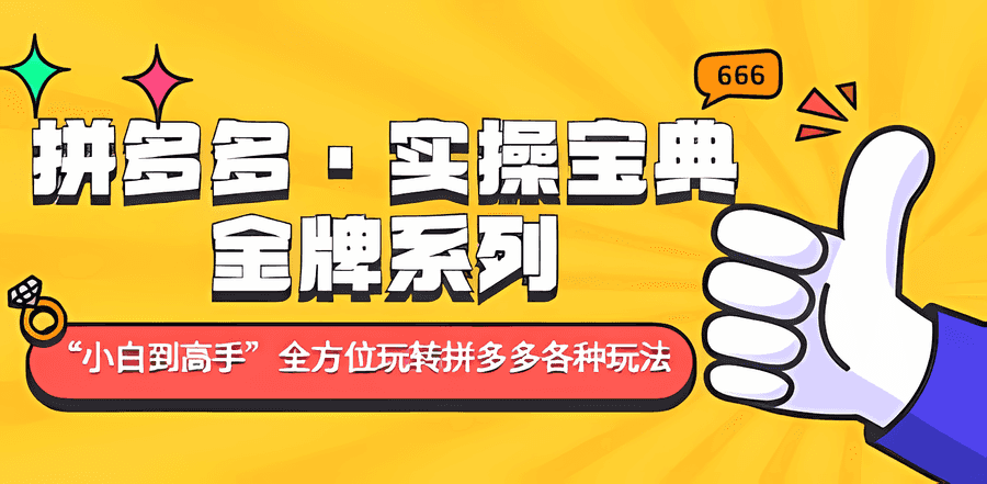 《拼多多实操宝典》金牌系列“小白到高手”带你全方位玩转拼多多各种玩法插图