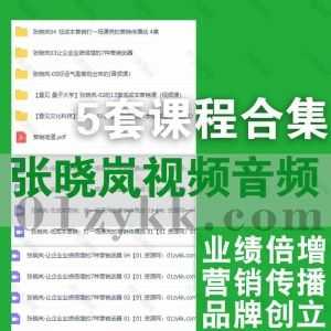 5套张晓岚视频音频学习课程+PDF电子书网盘资源合集，包含低成本创品牌7步成名法/13堂低成本营销课/让企业业绩倍增的7种营销武器…等_赚钱插图