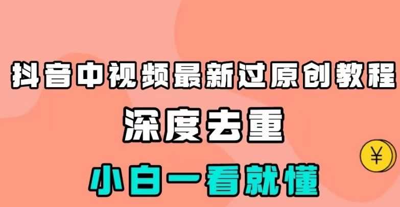 抖音中视频zui新过原创教程，深度去重，小白一看就懂【揭秘】