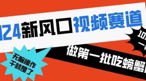 【第8652期】2024新风口视频赛道 做NO.1批吃螃蟹的人 10分钟一条原创视频
