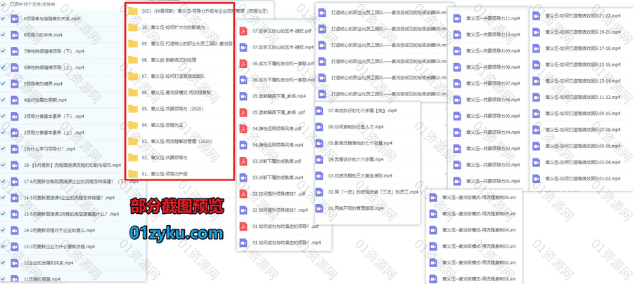 章义伍11套课程20G百度网盘资源合集，包含领导力升级与企业管理/打造高绩效团队/流程为王/共赢领导力……等2021zui新及往期课程合集_赚钱插图1
