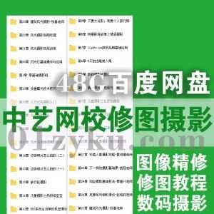 48G中艺网校修图师L1~L9/图像精修L1~L8/数码摄影课程百度网盘资源合集_赚钱插图