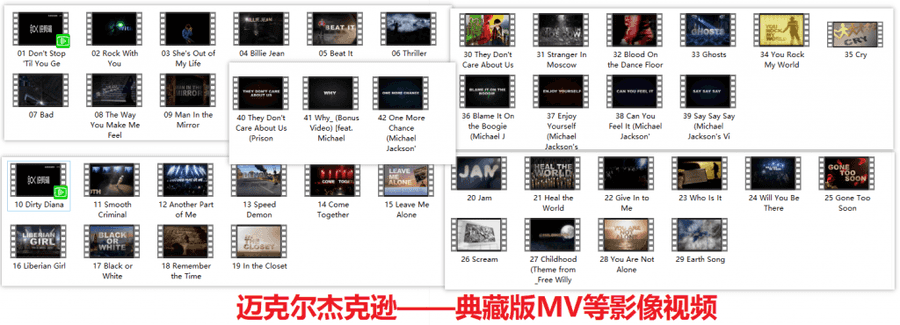【迈克尔杰克逊】248G 绝版视频珍藏合集（包含历年演唱会+MV影像）_赚钱插图3