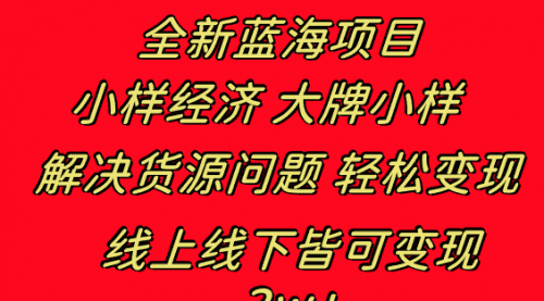 【第8613期】全新蓝海项目 小样经济大牌小样 线上和线下都可变现