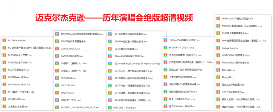 【迈克尔杰克逊】248G 绝版视频珍藏合集（包含历年演唱会+MV影像）_赚钱插图2