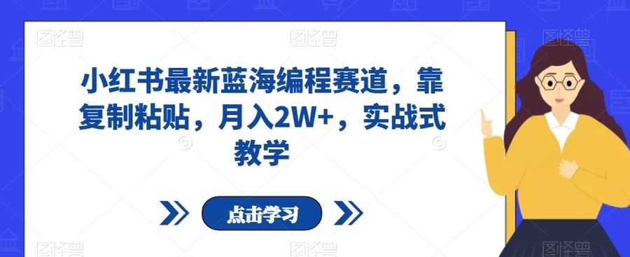小红书zui新蓝海编程赛道，靠复制粘贴，月入2W+，实战式教学【揭秘】