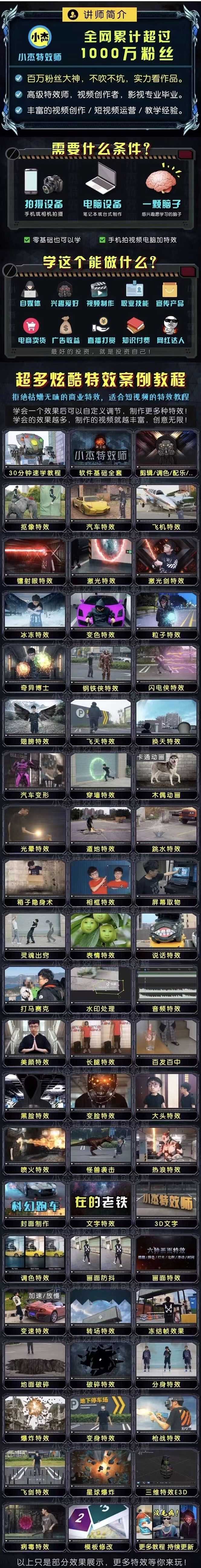 【副业3264期】特效视频怎么制作：1000w粉大佬教你从零快速学特效视频（软件+教程+素材）插图(1)