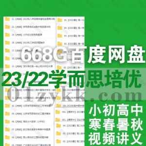 2023/22年学而思培优+学而思1V1小学初中高中网课视频讲义668G网盘资源合集，包含小初高寒春暑秋班/北京培优/上海培优/深圳培优…等_赚钱插图