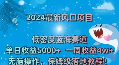 【第8681期】2024zui新风口项目 低密度蓝海赛道，日收益5000+周收益4w+ 无脑操作