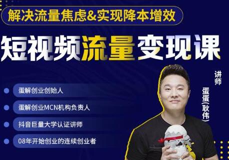 蛋解创业短视频流量变现课