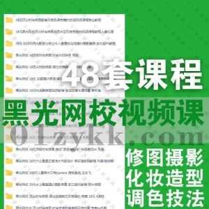 48套黑光网校修图摄影化妆类学习视频课程百度网盘资源合集，包含婚纱摄影/影楼后期/PS修图/调色技法/造型设计/儿童人像摄影……等_赚钱插图