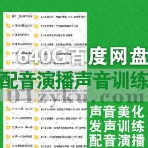 640G有声书配音演播声音训练学习视频音频课程百度网盘资源合集，包含声音美化/发声训练/有声听书演播/伪声教程/播音配音/普通话训练……等_赚钱插图