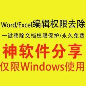 【Windows电脑软件】一键删除去除Word+Excel办公office文档编辑权限密码保护软件工具_赚钱插图