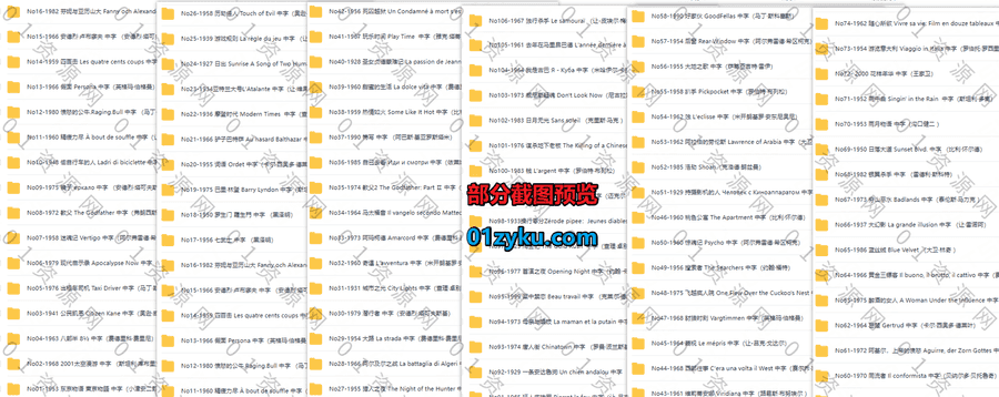 Sight&Sound视与听杂志评选的影史百佳电影榜单1640G网盘资源合集(超清带中文字幕)，包含淘金记/谋杀地下老板/首演之夜/持摄影机的人……等_赚钱插图1