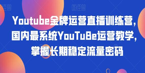 《YOUTUBE金牌运营直播训练营》YOUTUBE运营教学